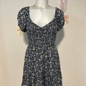 Hollister Black Floral Mini Dress